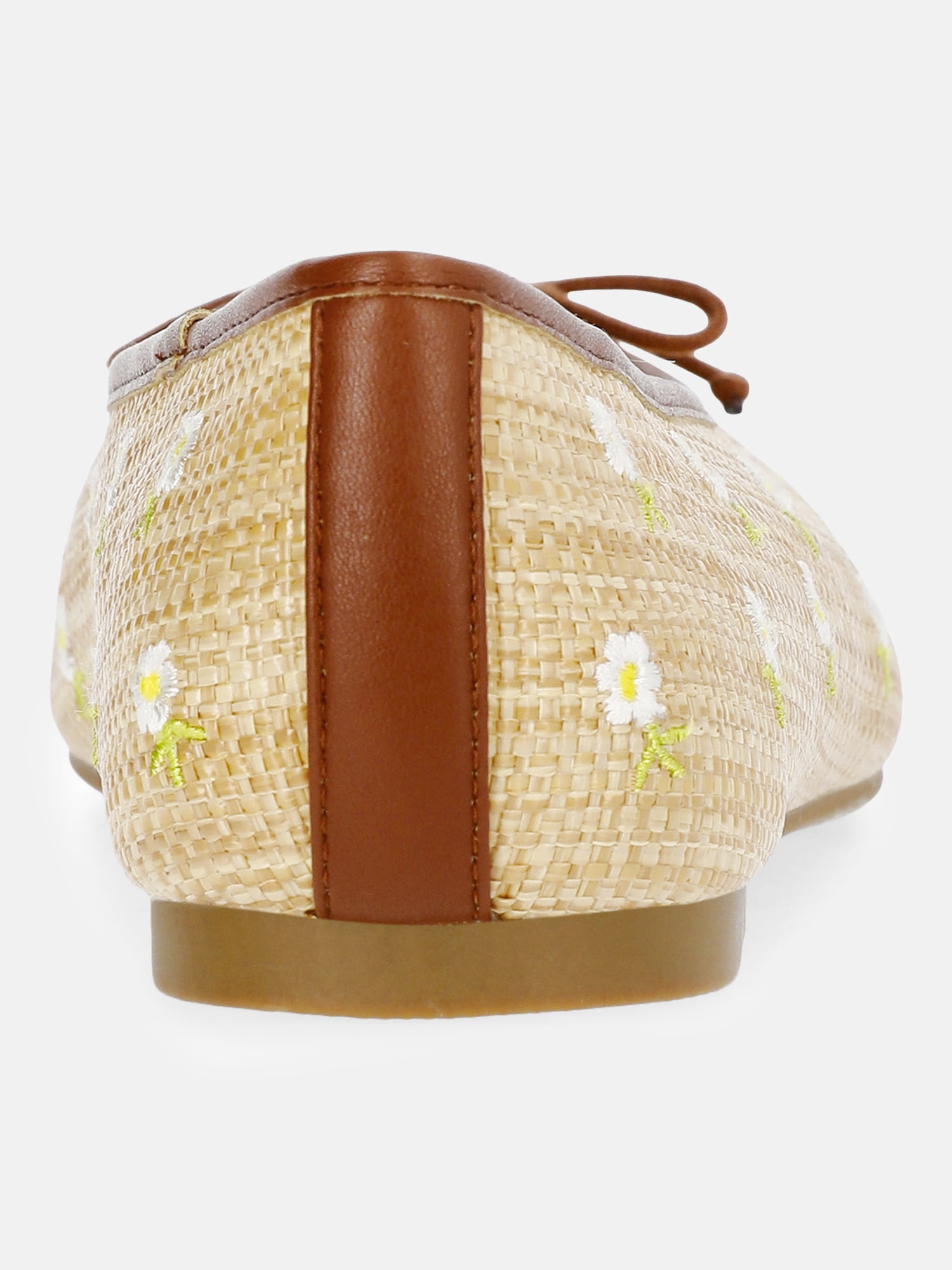 Free Assembly Women's Raffia Daisy Ballet Flats with Bow