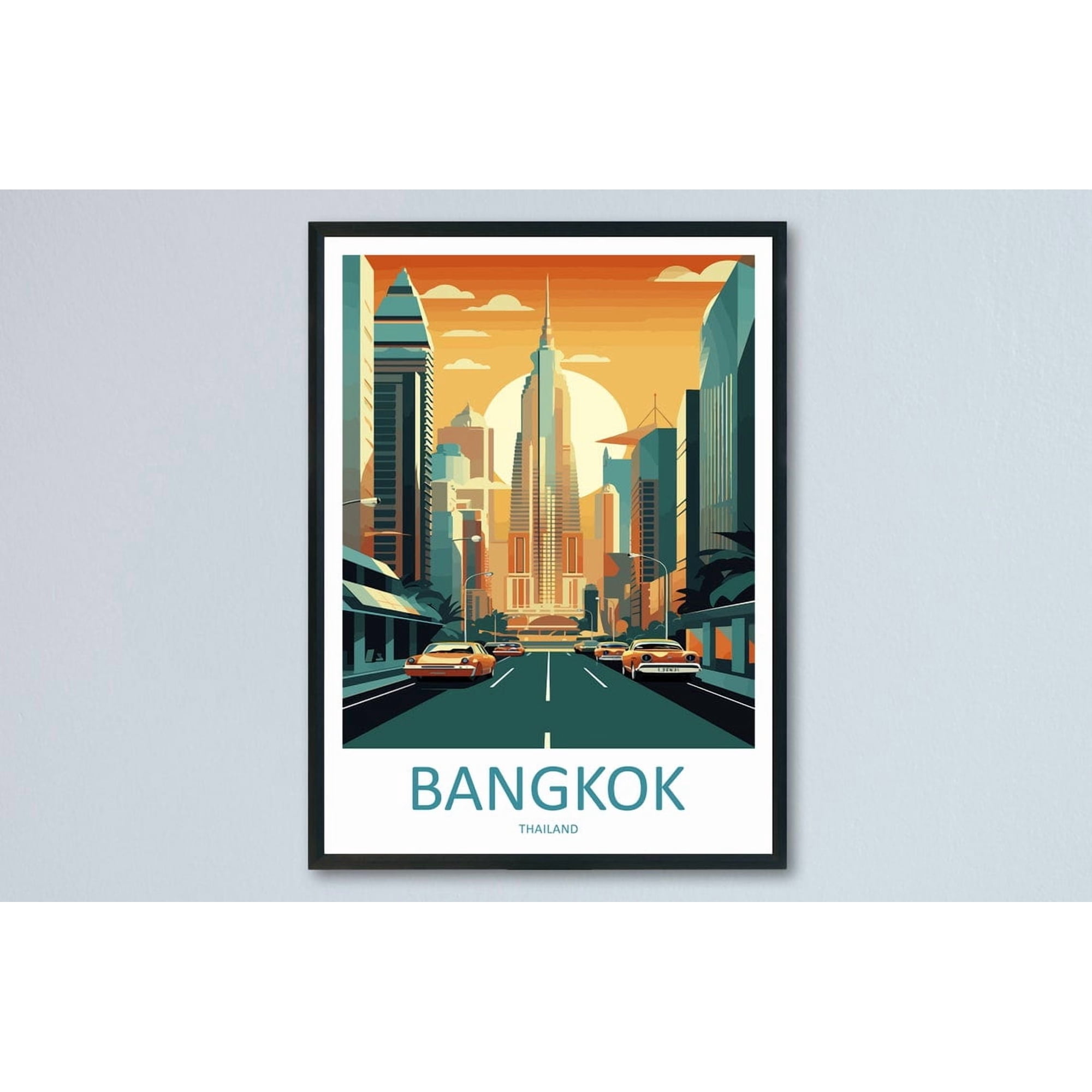 Bangkok Travel Print Wall Art Bangkok Wall Hanging Home Decor Bangkok Gift Art Lovers Wall Art Thailand Travel Print Gift Thai Travel Art, Poster Only