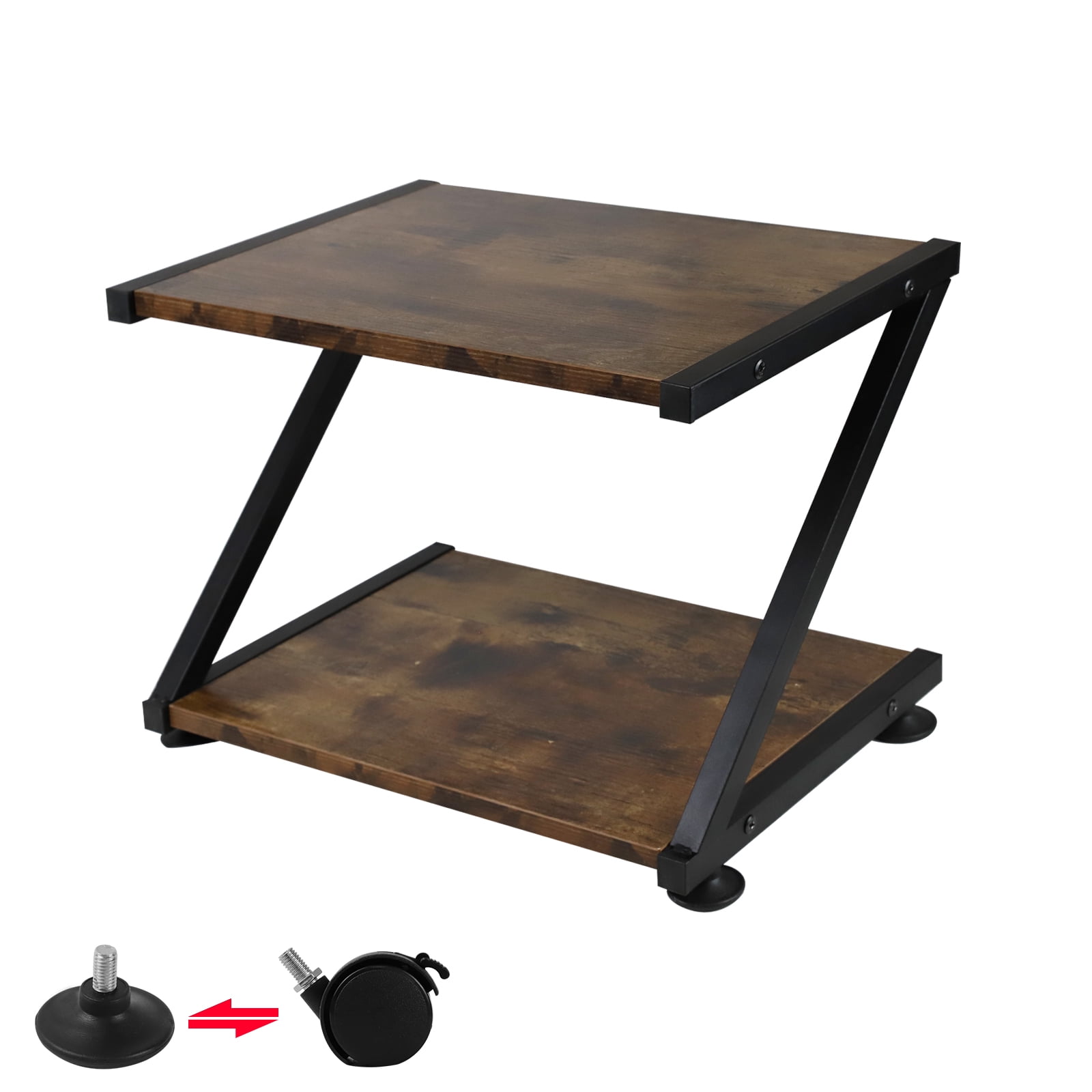 Voilamart Printer Stand,2 Tier Wood Printer Cart Rack with Storage