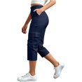 thumbnail image 4 of Cargo Capris for Women, Audhol Capri Cargo Pants for Women 2026 Summer Hiking Pants 2026 Lightweight Summer Hiking Pants Capris for Women with Pockets Blue 3XL, 4 of 7