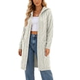thumbnail image 2 of Brqkzdu Womens Long Cardigan Sweaters Hooded Open Front Oversized Ribbed Knit Cardigan Fall Loose Comfy Sweater Cardigan, 2 of 8