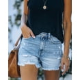 thumbnail image 3 of ONLYSHE Casual Shorts for Women Denim High Waist Shorts with Pockets Blue S, 3 of 6