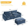 thumbnail image 2 of Ktaxon Sectional Sofa L Shaped Couch with Chaise Living Room Sleeper Set, 2 Seats with Chenille and Double Layer Cushions 86" W Gray-Blue, 2 of 13