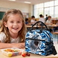 thumbnail image 4 of Kuiaobaty Camo Shark Print Backpack and Pencil Case Set with Lunch Bag for Boys Girls Multi Pockets Backpack Lunch Box with Adjustable Strap Roomy Bookbag Pencil Pouch for School Travel Picnic, 4 of 7