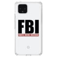 thumbnail image 1 of DistinctInk Clear Shockproof Hybrid Case for Google Pixel 4 (6.1" Screen) - TPU Bumper Acrylic Back Tempered Glass Screen Protector - FBI Fanatic Boxing Individual, 1 of 1