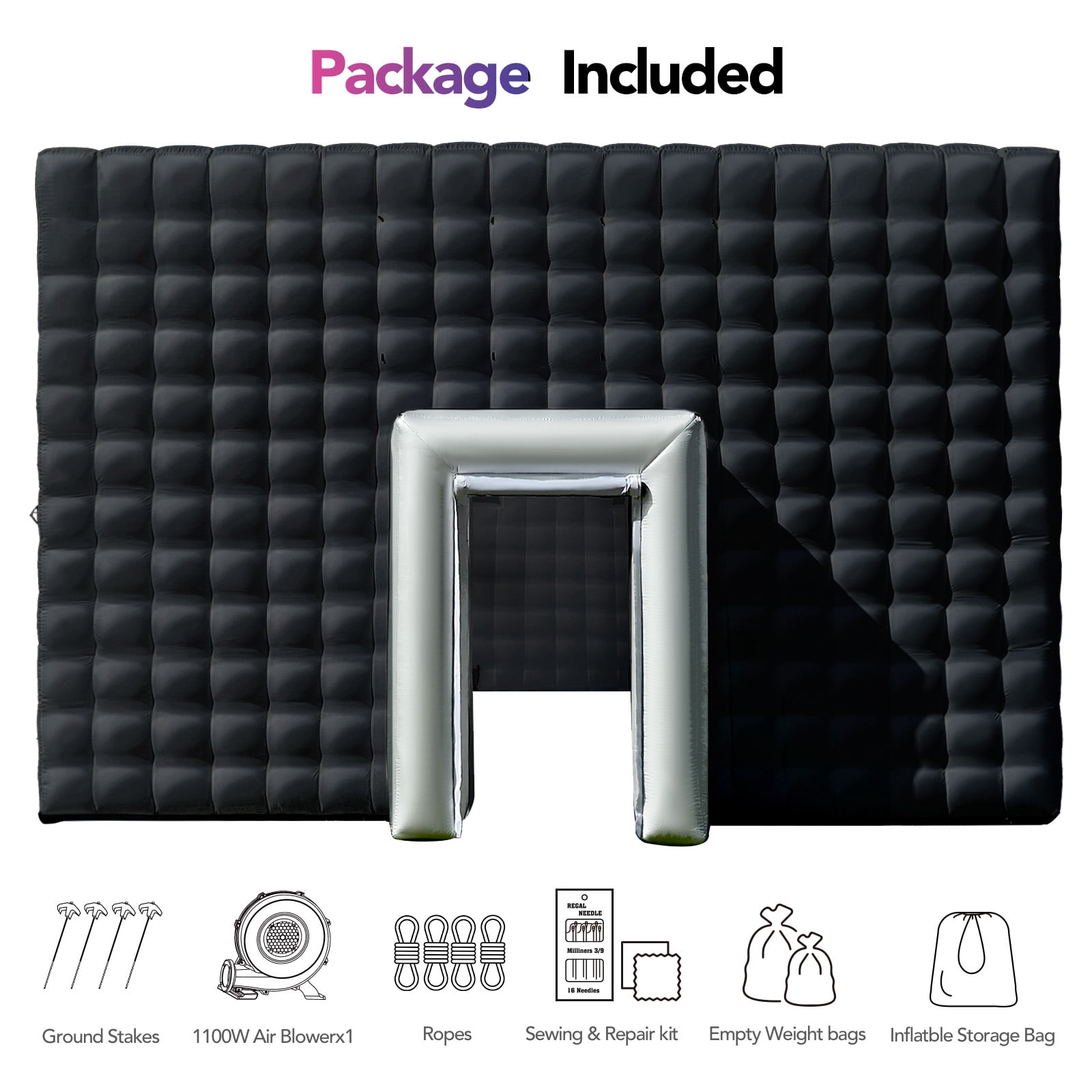 Wellcomer Giant 30'x20'x13' Inflatable Outdoor Event/Party Tent - Black