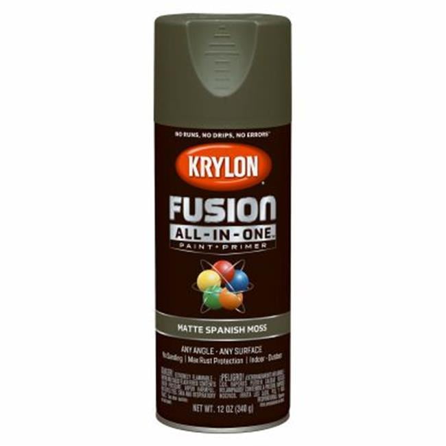 Krylon Fusion AllInOne Matte Spray Paint & Primer, Spanish Moss, 12