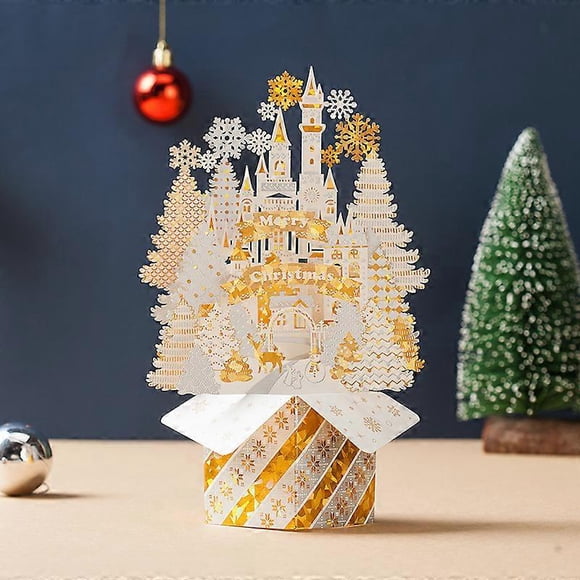 Cartes de Noël Pop-Up 3D Joyeux Noël Cartes de Vœux 2022 Cartes de Vacances Faites à la Main Pop-Up Cartes de Noël pour Noël, Fête, Cadeau de Noël