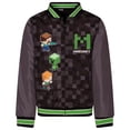 thumbnail image 1 of Campera Bomber Varsity Minecraft para Niños Negra y Gris Talle 7-8, 1 of 8