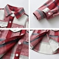 thumbnail image 3 of Baby Boys Kids Long Sleeve Button Down Plaid Shirts Fall Winter Flannel Shacket Jackets Tartan Tops, 3 of 6