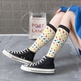 thumbnail image 5 of Xecao Colorful Squirrel print thigh-high socks, crafted for both men and women with a stretchy, high-opaque design perfect for daily wear, 5 of 6