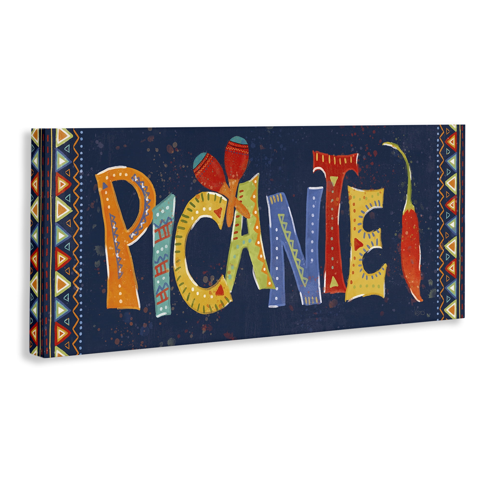 Stupell Industries Picante con Pimiento Colorido Food & Beverage Painting Wrapped Canvas Art Print Wall Art, 24 x 10