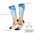 thumbnail image 4 of JUNZAN Beach Starfish Shell Pattern Fun Novelty Knee Warmer High Socks, 4 of 6