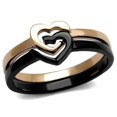 thumbnail image 1 of Bague en Acier Inoxydable Rose Doré & Noir Sans Pierre - Taille 8, 1 of 1