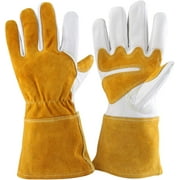 Leather Gardening Gloves for Women and Men Thorn Proof Cowhide Work Gloves