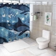 thumbnail image 7 of Orinice Dolphins Water Love Bathroom Decor Set - Colorful Luxurious Polyester Fabric Shower Curtain Set with Hooks 69x72, 7 of 7