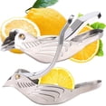 thumbnail image 1 of Exprimidor de limón de pájaro de 2 piezas, exprimidor de rodajas de limón de acero inoxidable, exprimidor manual de cuña de lima, exprimidor portátil de naranja de granada JM, 1 of 4