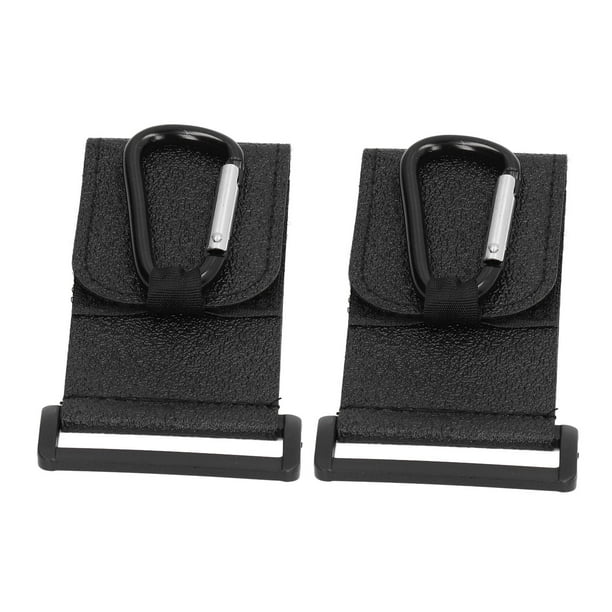 Gancho 2 Uds Gancho Negro Para Cochecito De Bebé Manos Libres Multiusos Gancho Para Cochecito De Cuero Mosquetón Con soporte