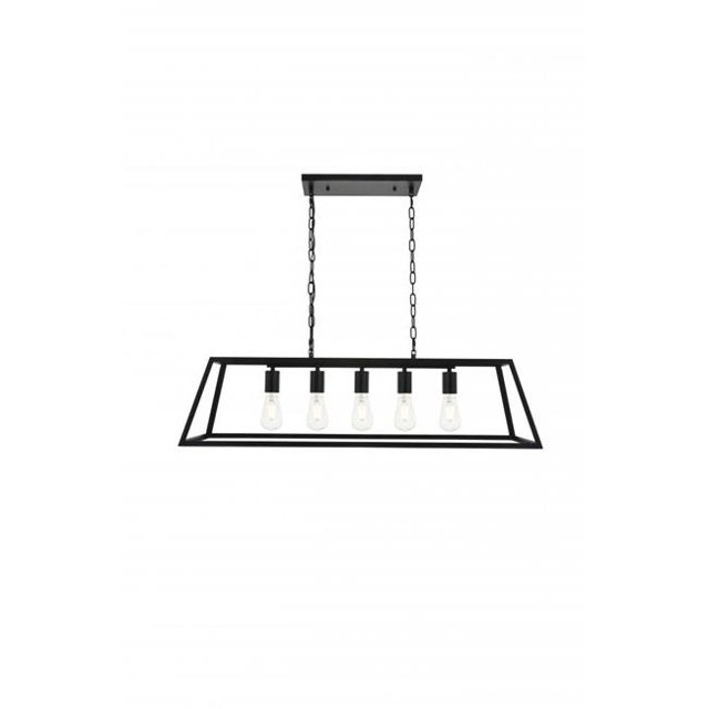 Living District LD4061D38BK Resolute 5 Light Black Ceiling Pendant