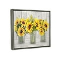 thumbnail image 3 of Stupell Industries Three Sunflower Bouquets Country Planks Still Life Graphic Art Luster Gray Floating Framed Canvas Print Wall Art, Design by Ziwei Li, 3 of 9
