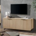 thumbnail image 2 of Walker Edison Modern Scandinavian Fluted Door Kitchen Storage Sideboard Buffet Cabinet Console, 69 Inch, Coastal Oak/Black My Lux Decor Round, 2 of 6