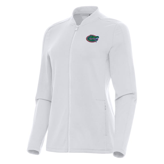 Women's Antigua White Florida Gators Continual Full-Zip Jacket