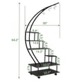 thumbnail image 5 of KEINXS Artisasset 6 Tiers Semicircular Iron Wood With Wheels Iron Planter Black, 5 of 5