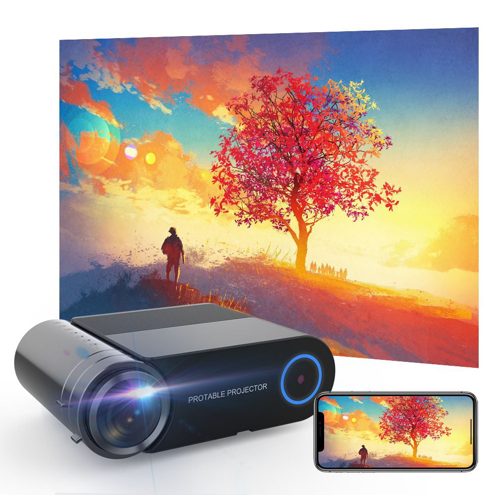 Portable Mini Projector ,with 120 Inch Projector Screen, 1080P Full HD WiFi  Video Projector,Built in HI-FI Speakers, Compatible with Fire Stick, HDMI,  VGA, USB, TF, AV, PS4 - Walmart.com