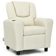 thumbnail image 7 of Infans Kids Recliner Chair PU Leather Armrest Sofa w/Footrest Cup Holder Beige, 7 of 7