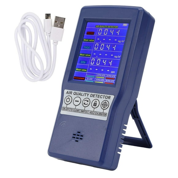 Professional Air Quality Guardian, 9-in-1 Real-time Indoor Air Quality Meters, Accurate CO2, HCHO, TVOC Detector, Environmental Pollution Alert