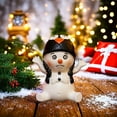 thumbnail image 5 of Wznxdo Christmas Decorations Indoor, Resin Snowman Ornaments for Christmas Table Decor, Farmhouse Rustic Miniature Collectible Figurines for Home, Tiered Tray, Mantle, Shelf 3.15Inch, 5 of 6