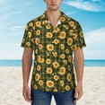 thumbnail image 2 of Zufioo Black Ink Green Plaid Sunflower Hawaiian Shirt for Men,Beach Shirts Tropical Vacation Shirts,Sleeve Casual Button Down Shirt with Pocket for Travel,Beach,Party,daily,Small, 2 of 7