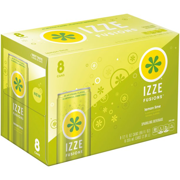 Izze Fusions Lemon Lime Sparkling Beverage, 12 Fl. Oz., 8 Count