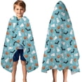 thumbnail image 3 of Halloween Ghosts Bats and Pumpkins Hooded Bath Towel，50"x30" for Ages 3 To 12 Kids, Quick Dry Lightweight Soft Microfiber Hood Beach Towel Cover Up for Kids, 3 of 7