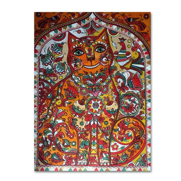 Trademark Fine Art 'Russian Red Cat' Canvas Art by Oxana Ziaka
