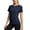 Navy, variant on Womens Geometric Pattern T Shirts Crew Neck Short Sleeve All Over Abstract Print Athletic Performance Gym Workout Activewear Top