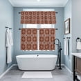 thumbnail image 3 of Brown Boho Kitchen Curtains Sets for Windows 24 Inch Length, Retro Farmhouse Abstract Floral Motifs Rod Pocket Window Treatments Tier Curtains and Valances Set for Bedroom/Bathroom, 3 of 8