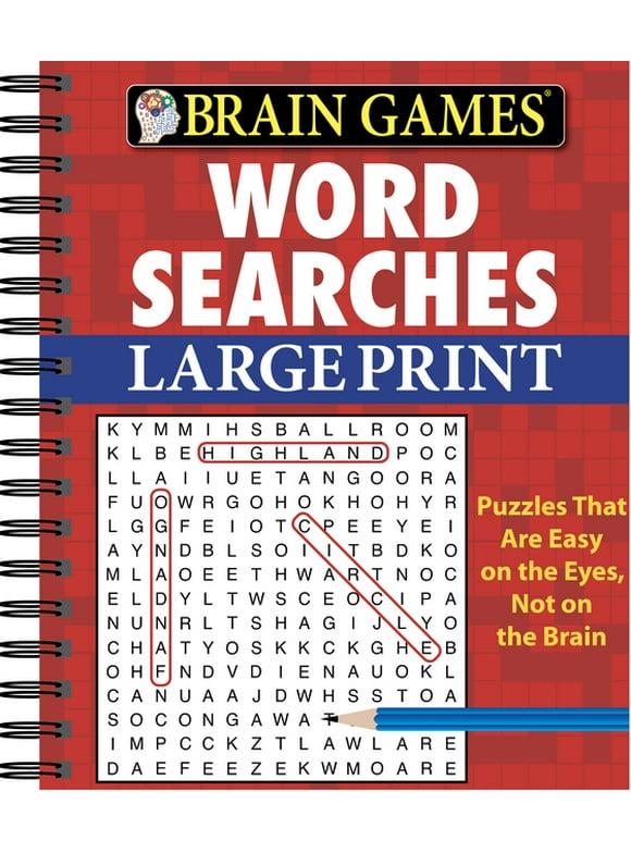 Brain Games Brain Games - Word Searches - Large Print (Red), (Spiral-Bound)