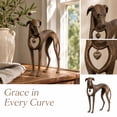 thumbnail image 2 of Vintage Dog Sculpture with Hanging Heart Charm, Antique Patina Resin Art Piece with Delicate Heart Detail for Adding Warmth to Any Space, 2 of 7