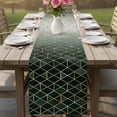 thumbnail image 4 of Sage Green Geometric Table Runner 72 Inches, Modern Abstract Gradient Marble Bed Runner Dresser Scarves Tabletop for Indoor Outdoor Parties/Ceremony/Banquet, 14" x 72", 4 of 8