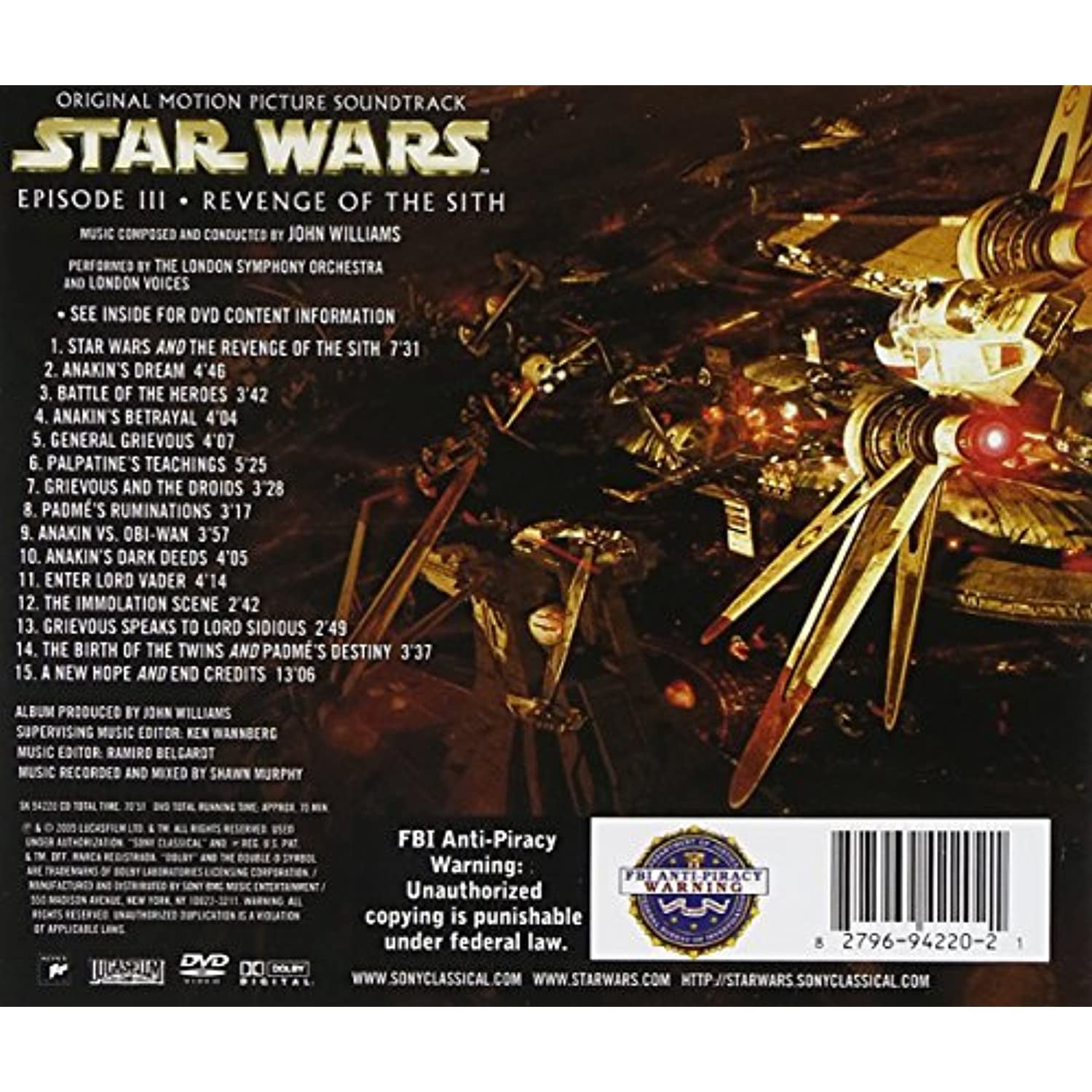 Star Wars: Episode III Revenge Of The Sith (Complete Motion Picture Score)  — John Williams