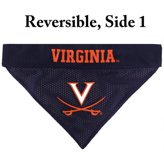 Pets First Collegiate Virginia Reversible Bandana -Home & Away Mesh & Premium Embroidery For Dogs & Cats