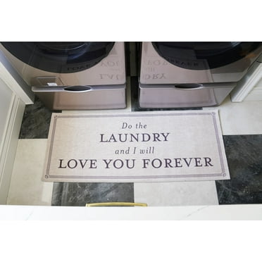 Soft Woven 24x56 Laundry Room Rug 85% Cotton Funny Non Skid Laundry Mats Machine Washable Runner