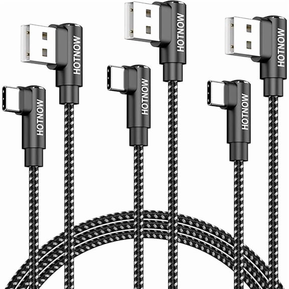 can USB to USB C Cable Right Angle 3ft 3Pack, USB A to Type C Charger Cord 90 Degree Fast Charging for Samsung Galaxy A15 A25 A35 A55 A54, S24 S23 S22 S21 S20 S10 S10E, for iPhone 16 15