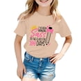 thumbnail image 1 of GDREDA Hauts pour Filles Mode Décontractée Imprimé Col Rond Manches Courtes T-Shirt Khaki, 8-9 Ans, 1 of 4