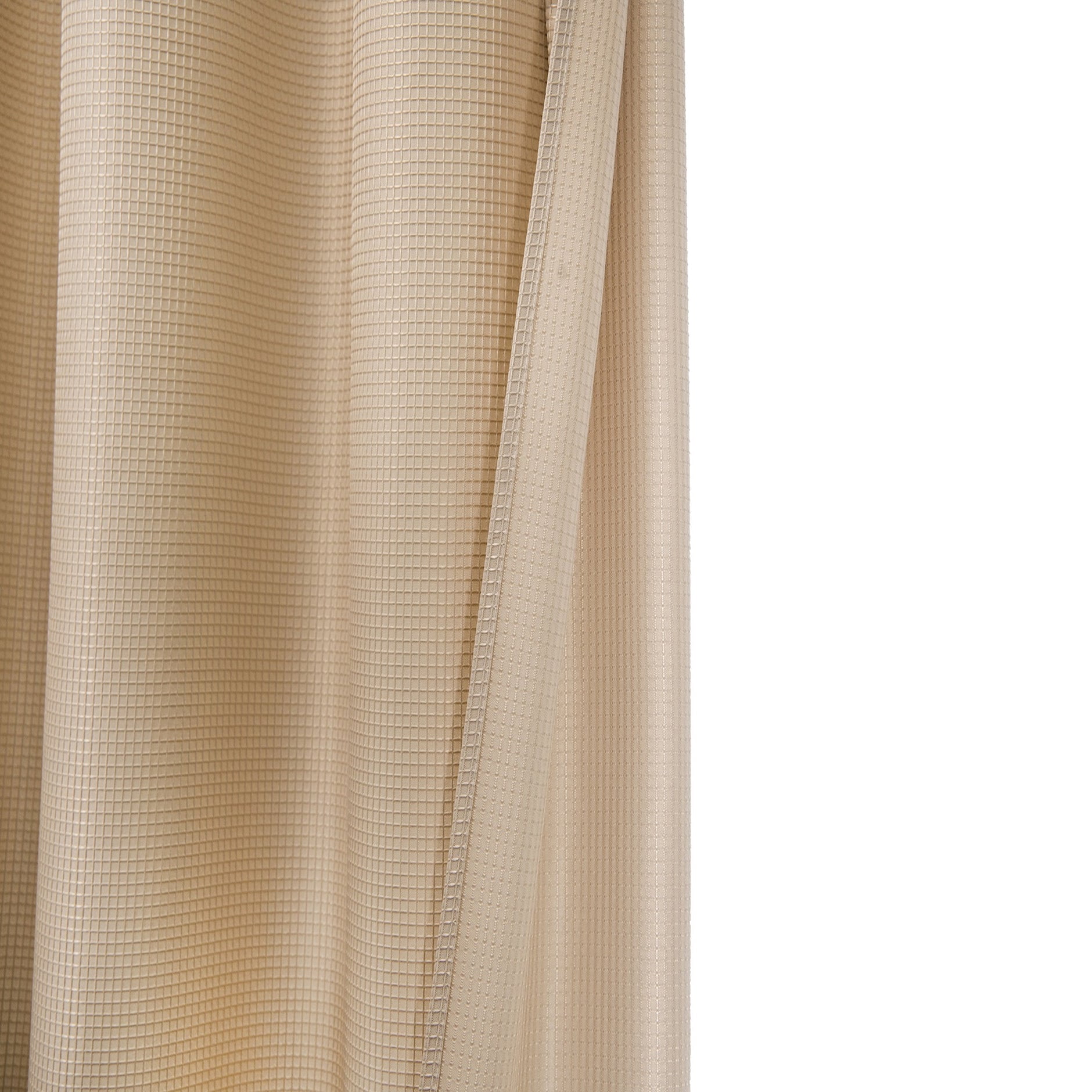 Dainty Home Waffle Weave Textured Fabric Shower Curtain, 70” x 72", Beige