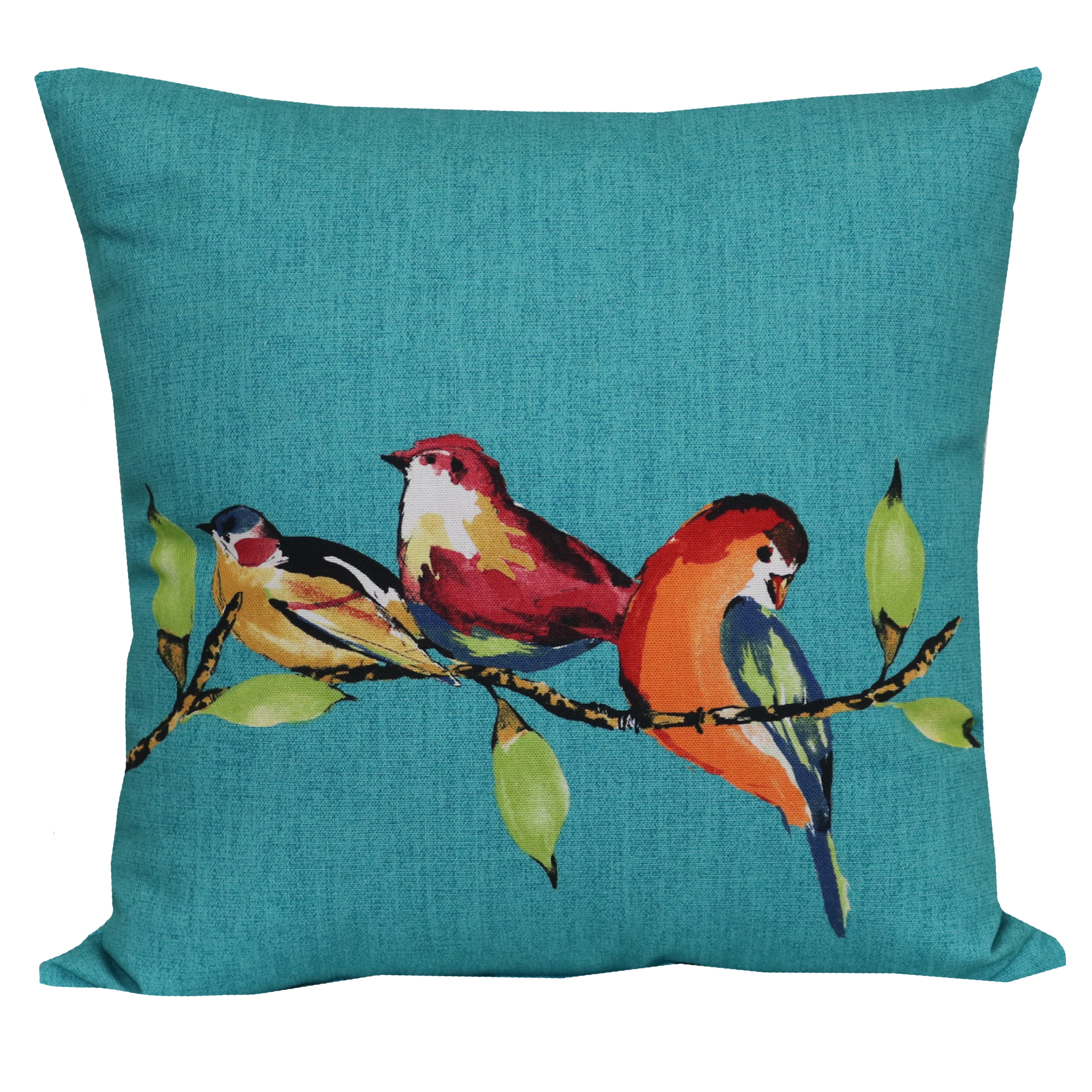 Mainstays 16" Birdie Outdoor Throw Pillow, Turquoise
