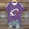 thumbnail image 2 of Womens Tops Funny Football Season Printed T Shirt Sport Fans Short Sleeve T Shirts for Women Purple M, 2 of 3