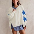 thumbnail image 2 of BangWanChi Crewneck Sweatshirts Women Graphic Fashion Women's Fall Star Long Sleeved Side Slit Pullover Sweatshirt Round Neck Loose Tops, 2 of 5