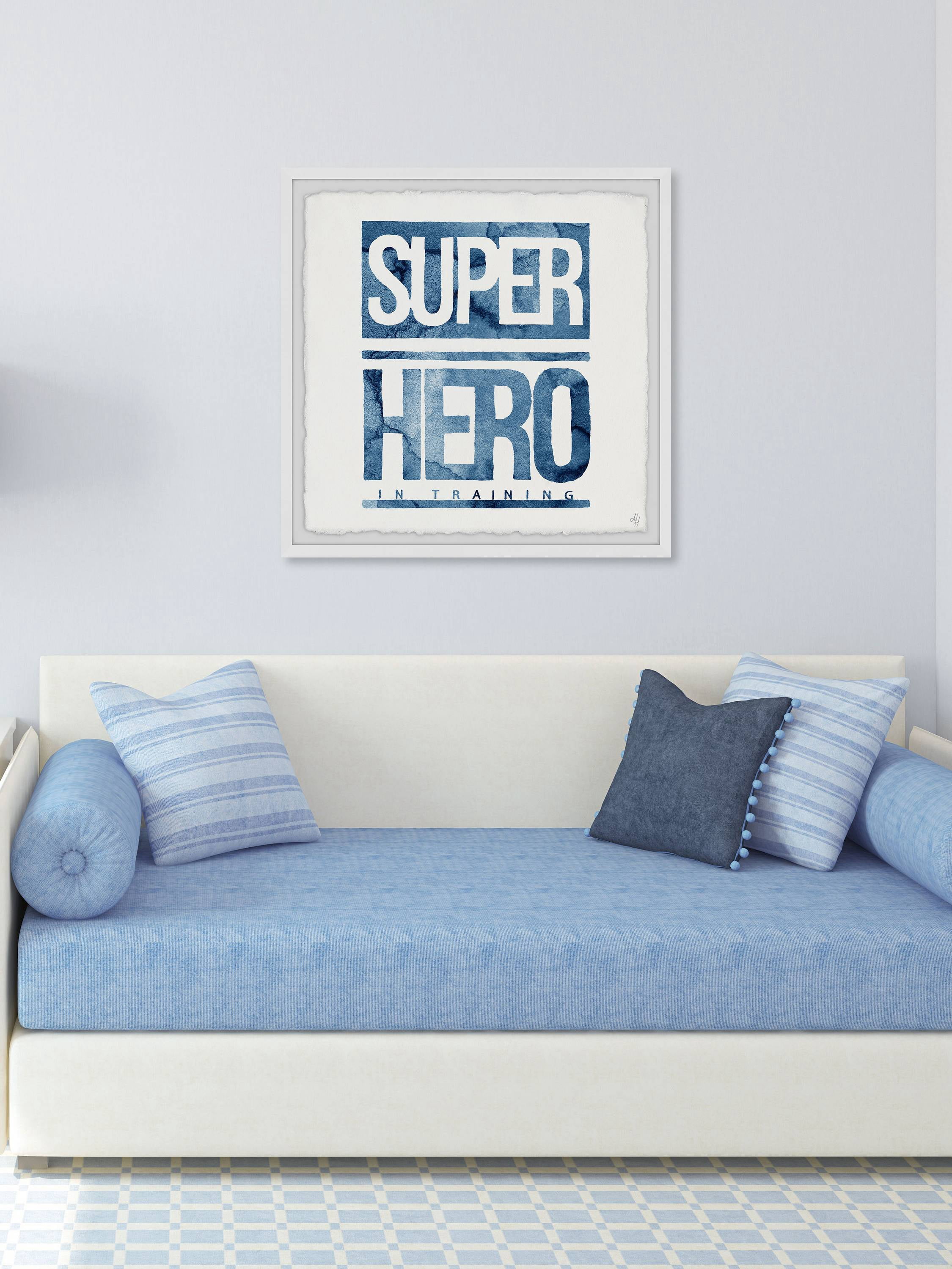 Marmont Hill Blue Superhero in Training Sign Framed Wall Art